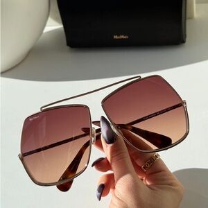 NWT Max Mara Oversized Sunglasses in Gold